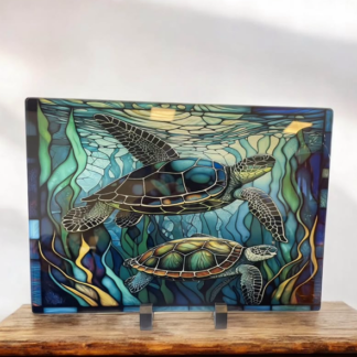 DREAM OF THE BLUE TURTLE GLASS CHOPPNG BOARD