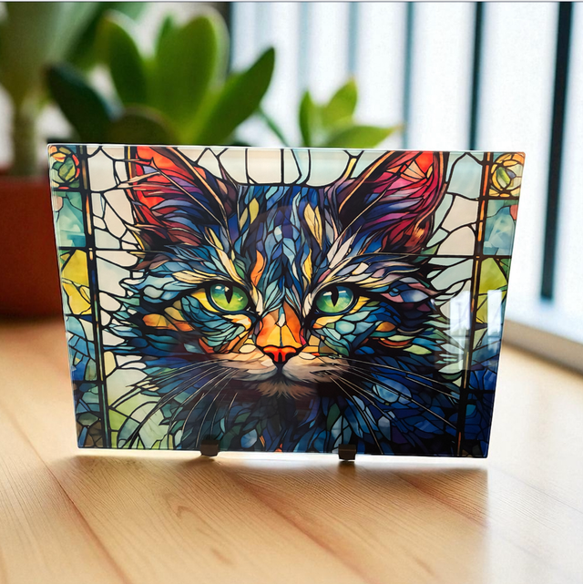 CAT GLASS CHOPPING BOARD