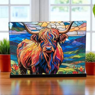 HIGHLAND COW GLASS CHOPPING BOARD