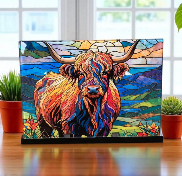 HIGHLAND COW GLASS CHOPPING BOARD
