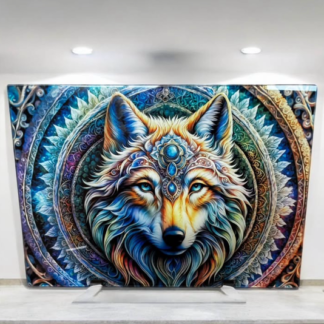 MYSTICAL WOLF GLASS CHOPPING BOARD